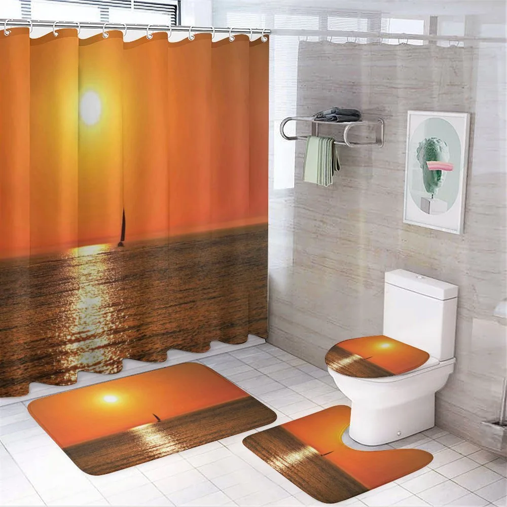 Sailboat Sea Sunrise — 4-Piece Bathroom Set preview