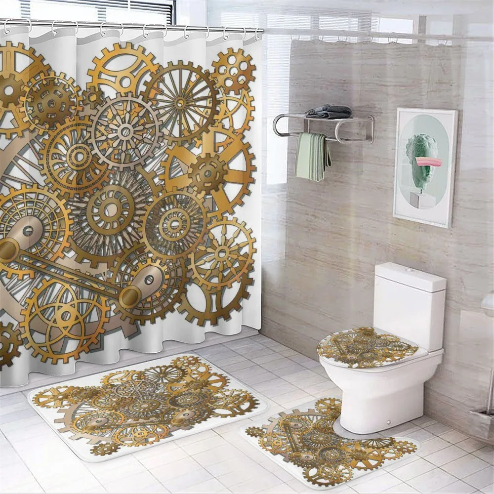 Steampunk Gears Design — 4-Piece Bathroom Set preview