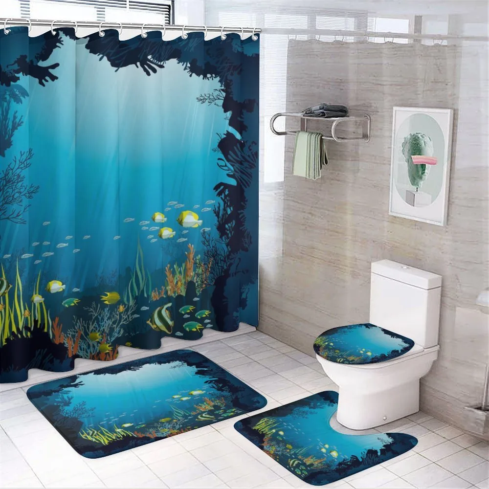 Tropical Fishes and Reefs — 4-Piece Bathroom Set preview