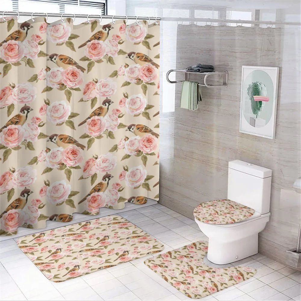 Victorian Style Rose Flowers — 4-Piece Bathroom Set preview