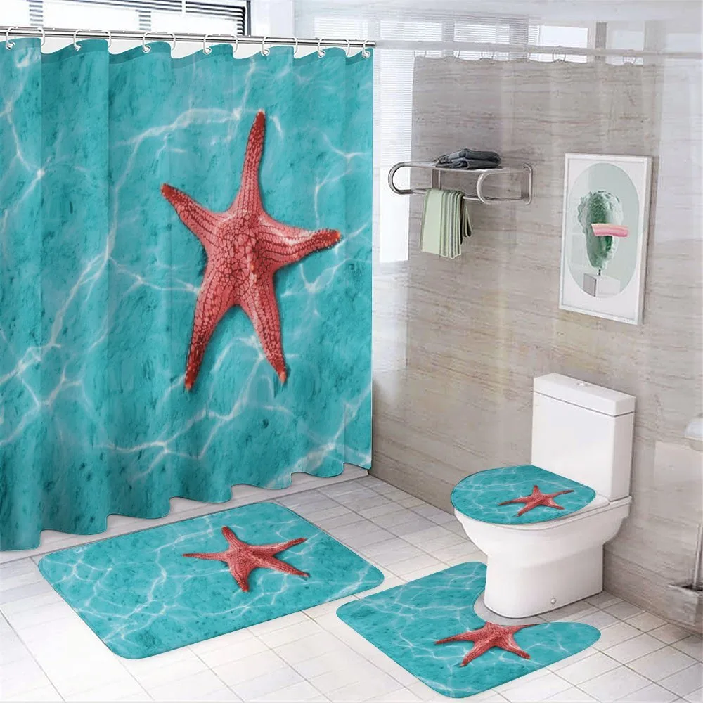 Vivid Blue Water — 4-Piece Bathroom Set preview