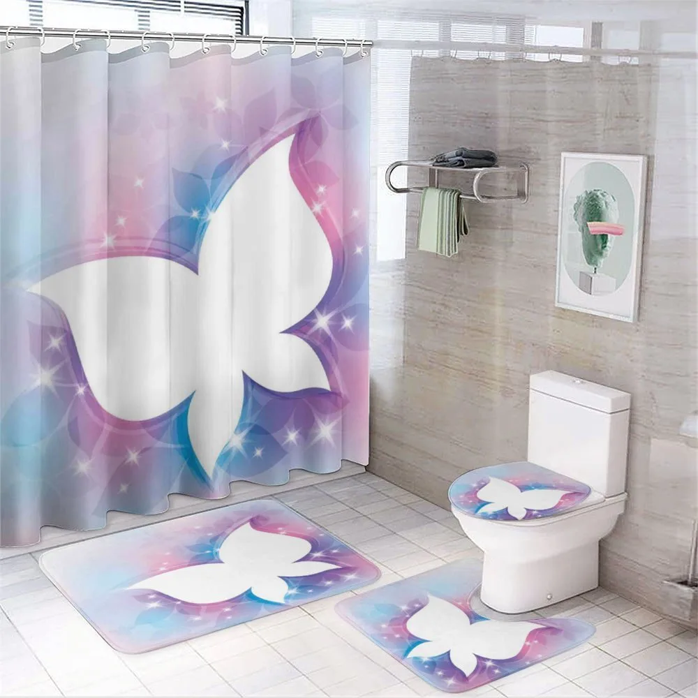 White Floral — 4-Piece Bathroom Set preview