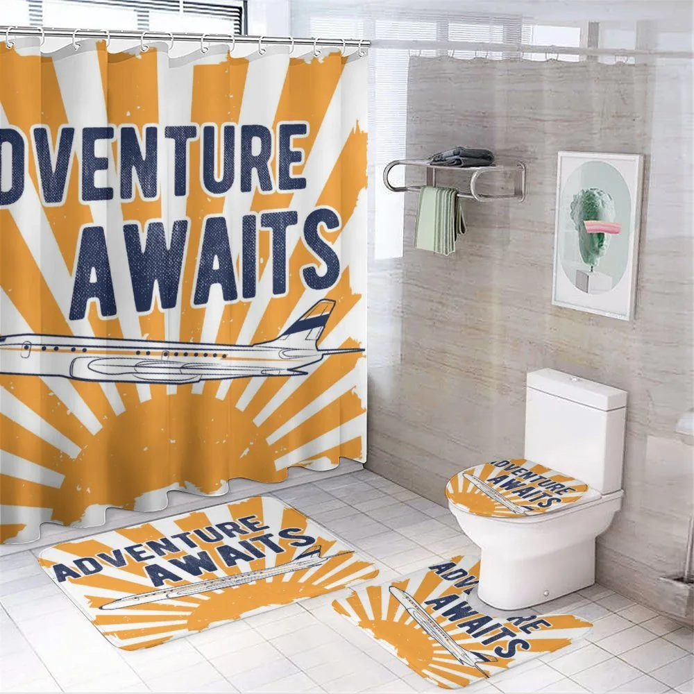 Airplane Sun Journey — 4-Piece Bathroom Set preview