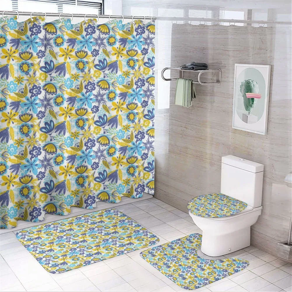 Chrysanthemum and Butterfly — 4-Piece Bathroom Set preview
