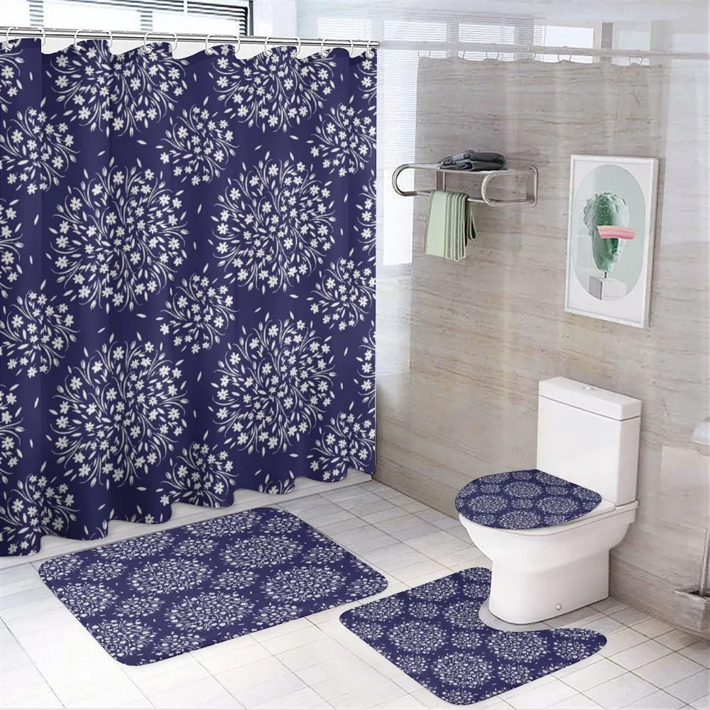 Floral Scroll — 4-Piece Bathroom Set preview