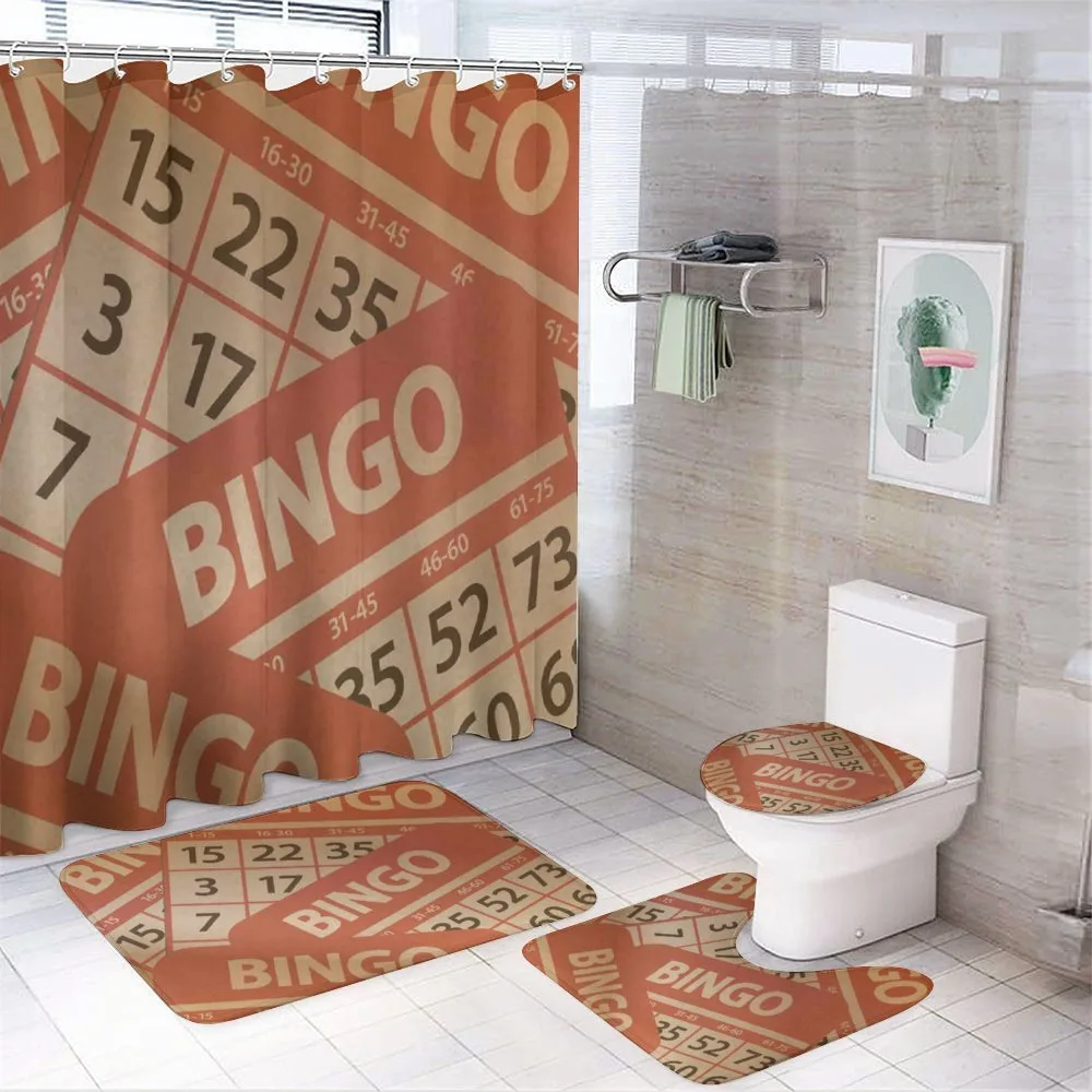 Graphic Game Cards Pile — 4-Piece Bathroom Set preview