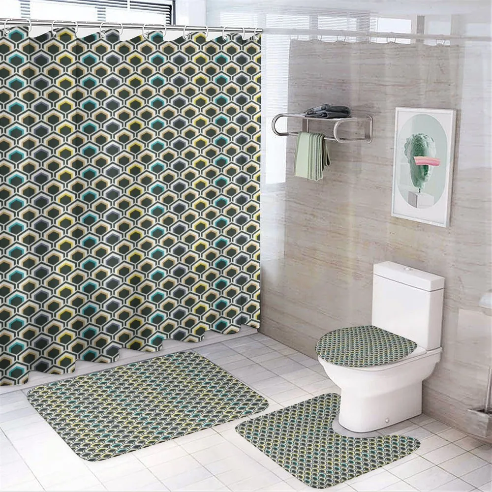 Hexagonal Overlapping — 4-Piece Bathroom Set preview