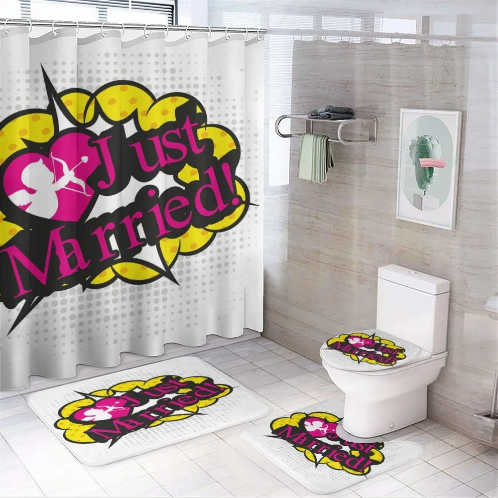 Pop Art Cupid Married — 4-Piece Bathroom Set preview