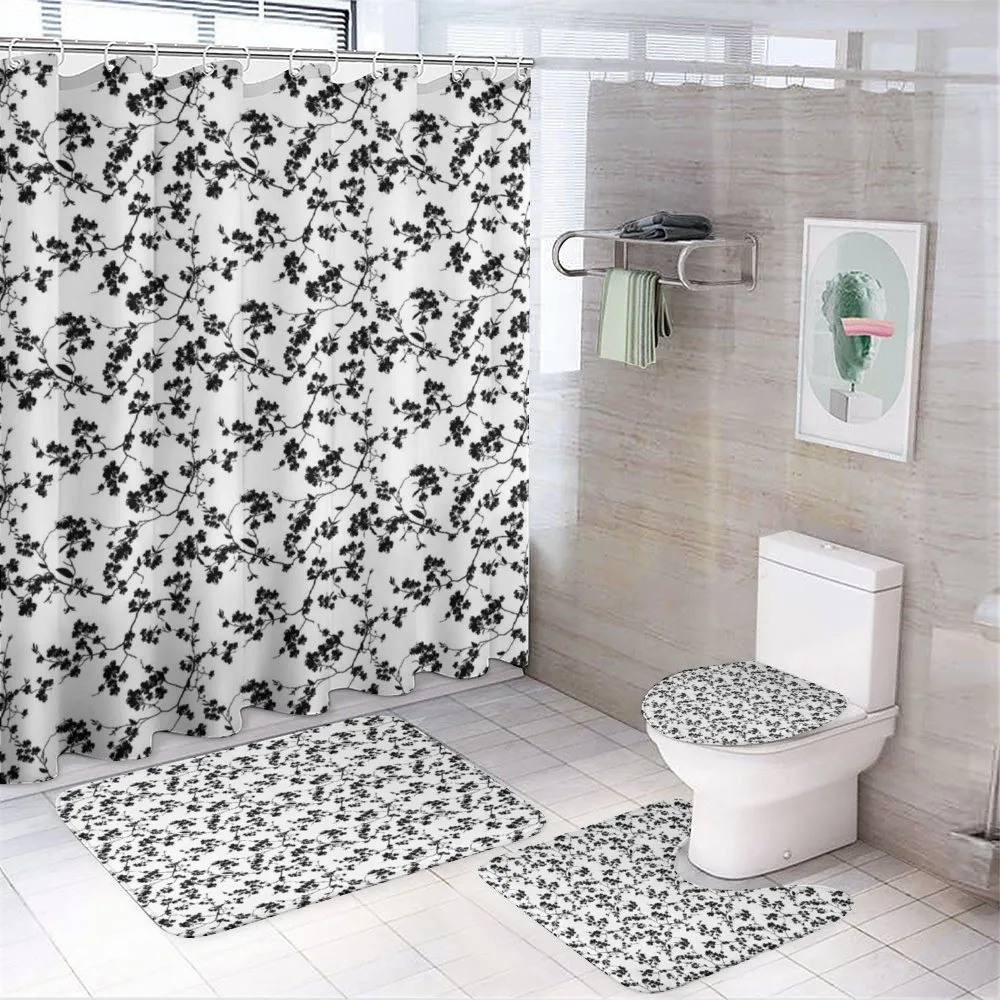 Sakura Blooom Silhouette — 4-Piece Bathroom Set preview