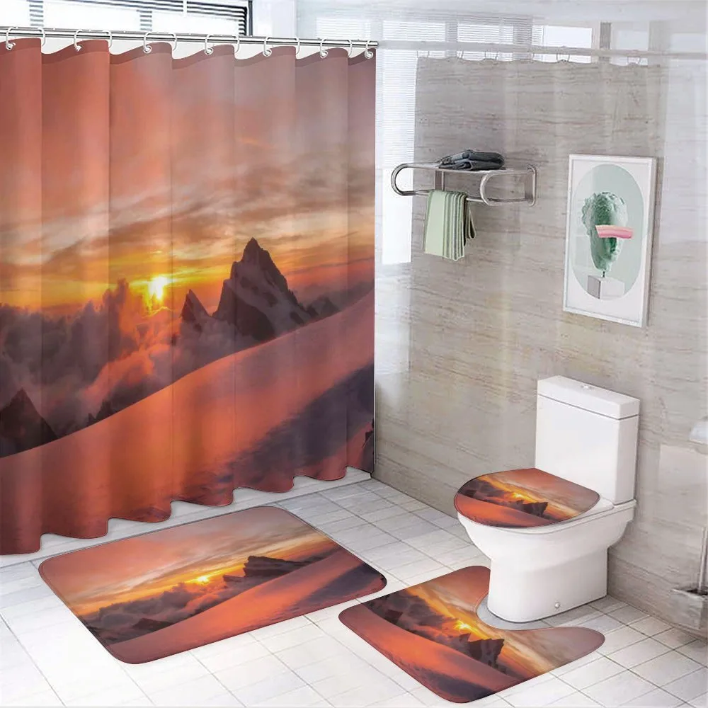 Sunrise in Swiss Alps — 4-Piece Bathroom Set preview