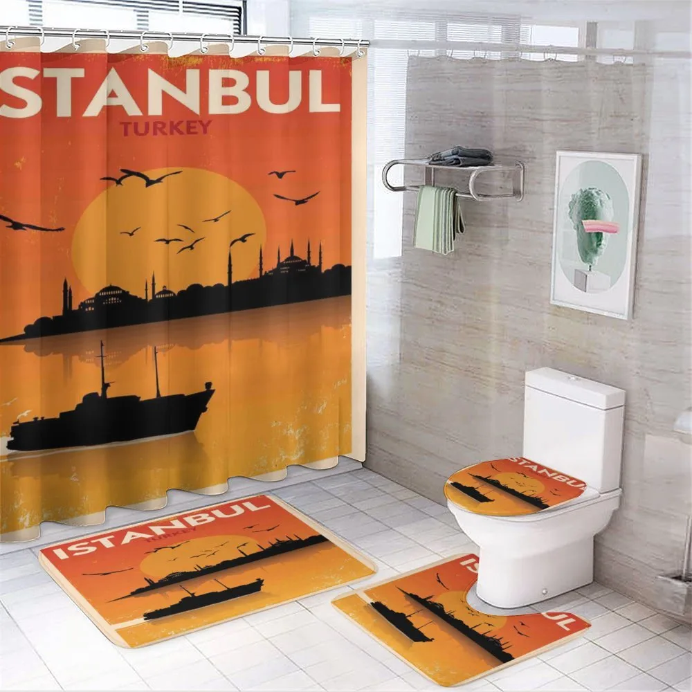 Vintage Cityscape — 4-Piece Bathroom Set preview