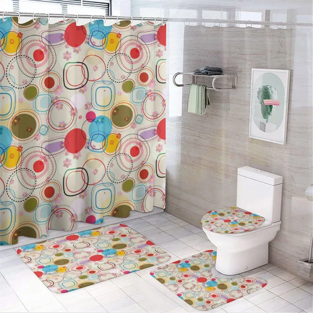 Abstract Shapes Circles — 4-Piece Bathroom Set preview
