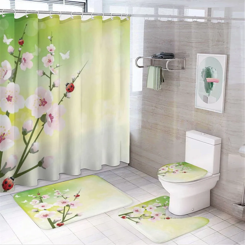 Blossoms Ladybugs Spring — 4-Piece Bathroom Set preview