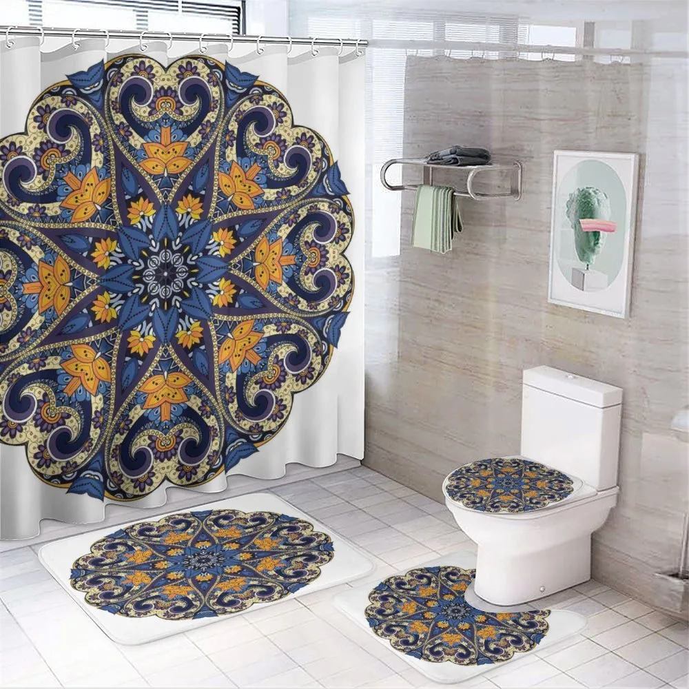 Floral Mandala Motif — 4-Piece Bathroom Set preview