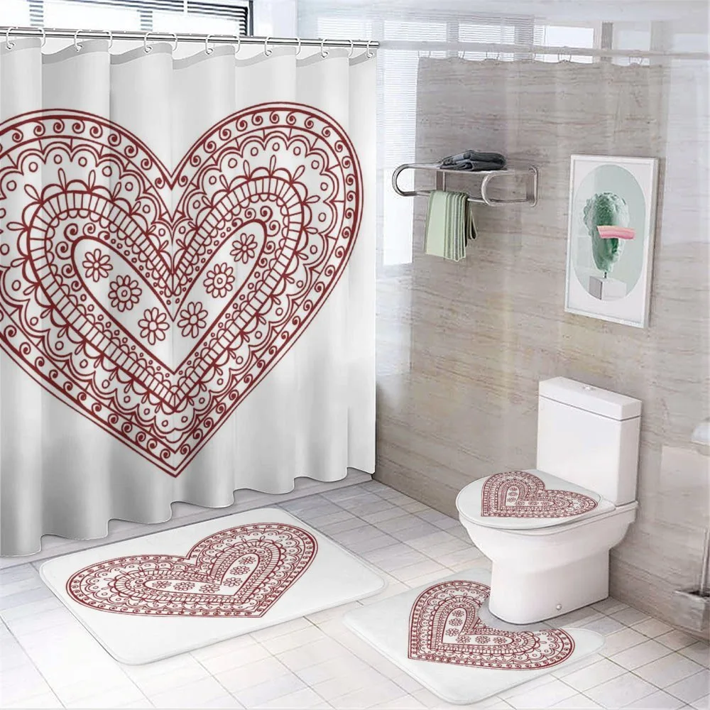 Heart Shape Sixties Swirls 4-Piece Bathroom Set product video