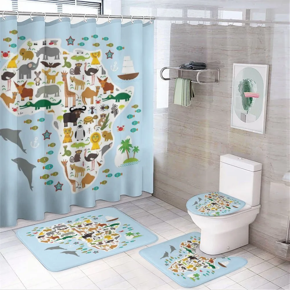 Hyena Giraffe Hippo — 4-Piece Bathroom Set preview
