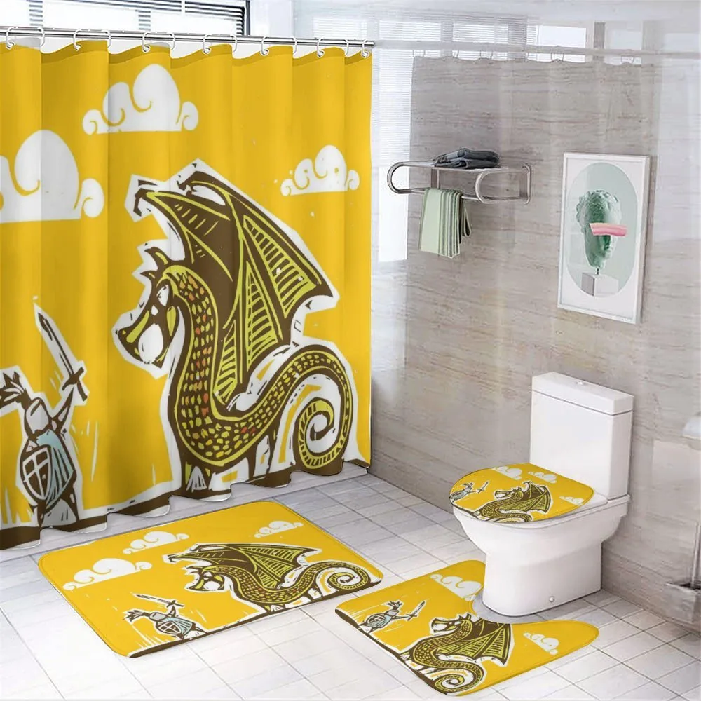 Knight with Dragon — 4-Piece Bathroom Set preview