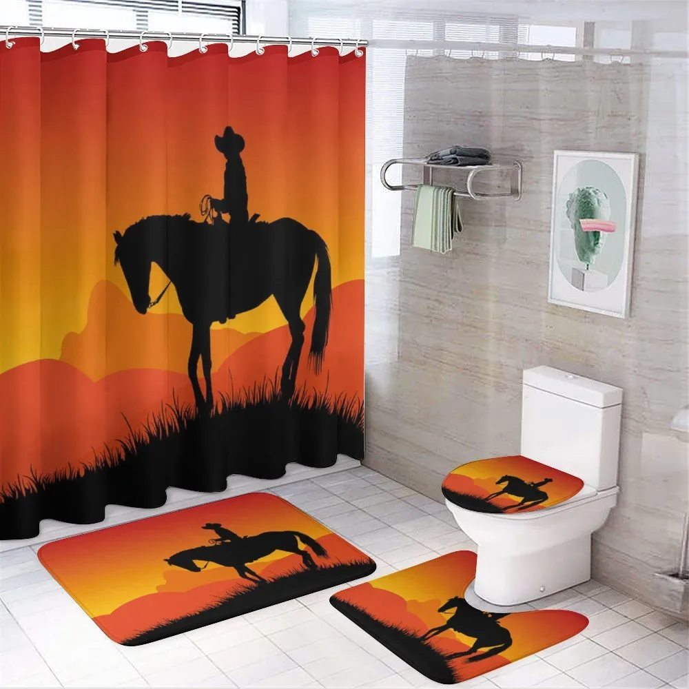 Lonely Cowboy Horseback — 4-Piece Bathroom Set preview