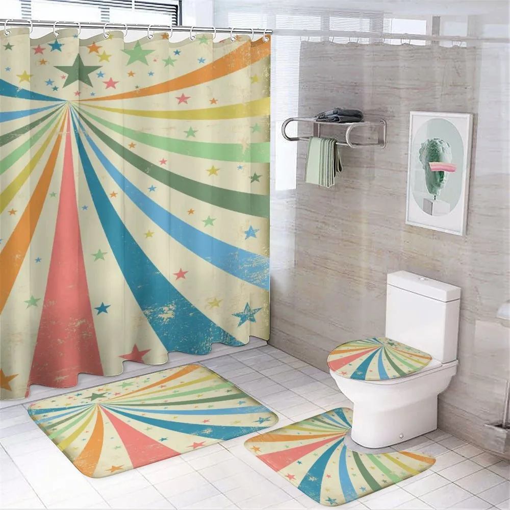 Rainbow Background Art — 4-Piece Bathroom Set preview