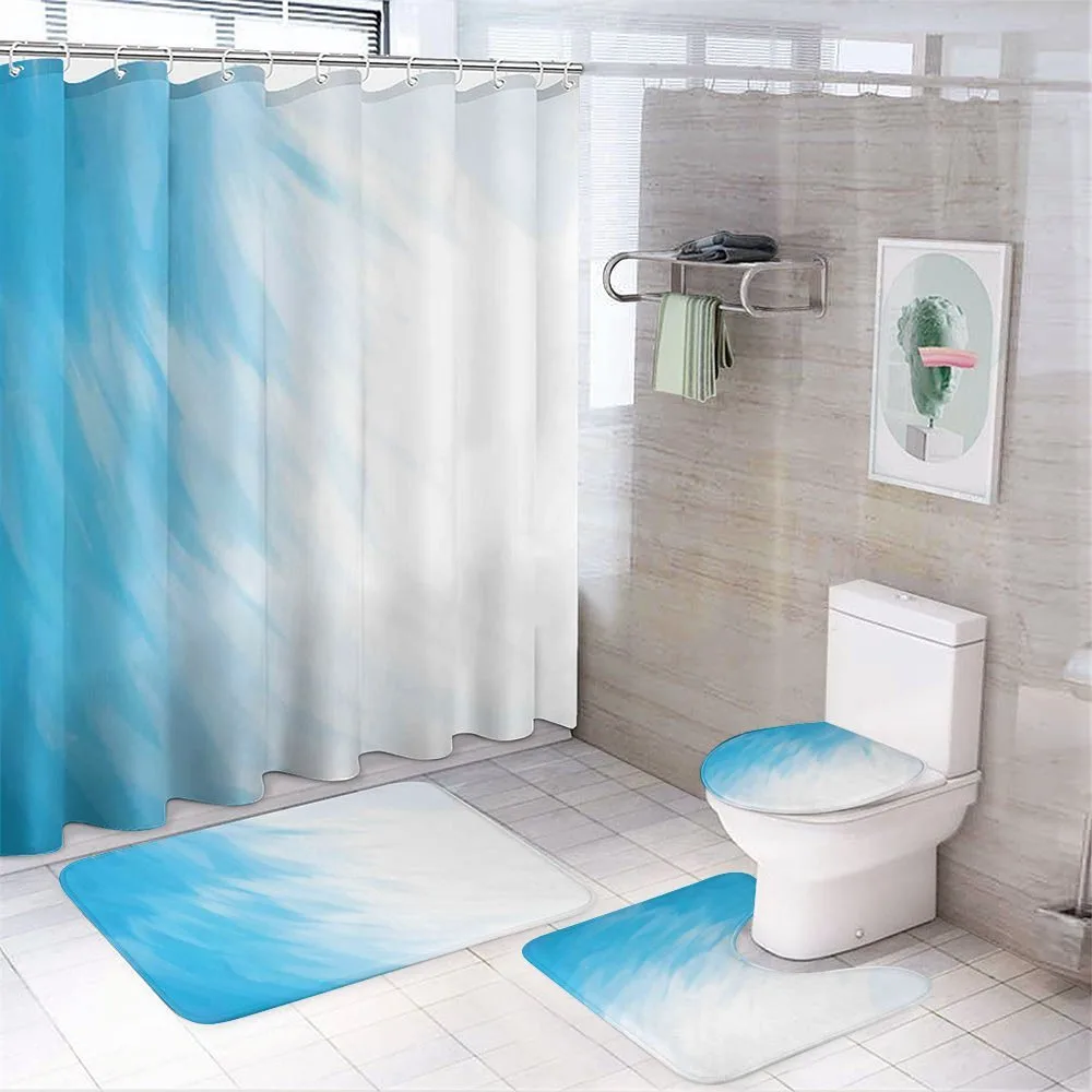 Waves Cloudy Sky — 4-Piece Bathroom Set preview