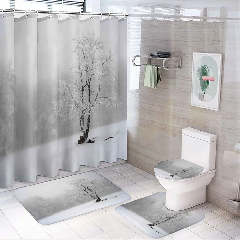 Winter Snowy Forest Cold — 4-Piece Bathroom Set preview