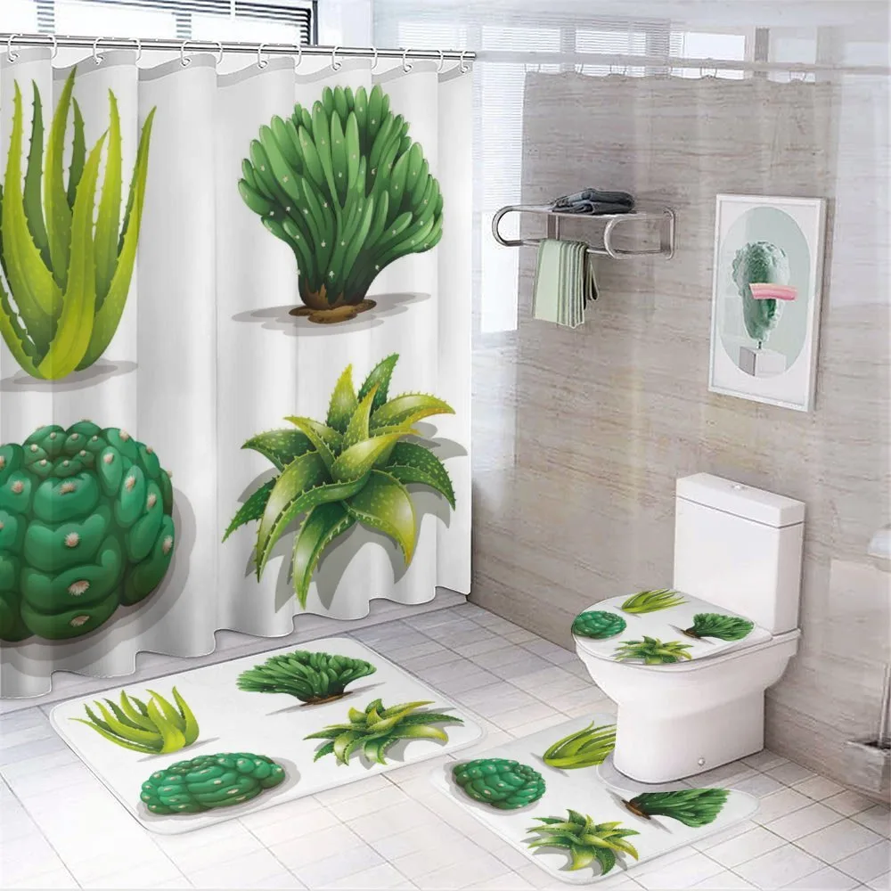 Aloe Vera Plants Cacti — 4-Piece Bathroom Set preview