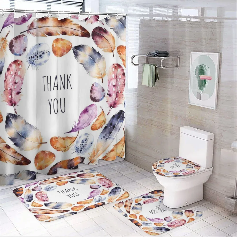 Bird Feathers Thank You — 4-Piece Bathroom Set preview