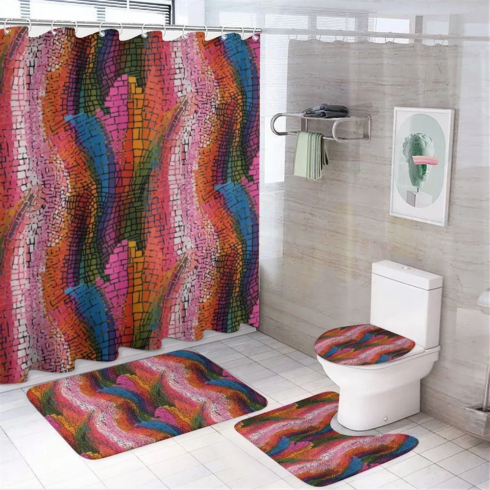 Colorful Wavy Mosaic — 4-Piece Bathroom Set preview