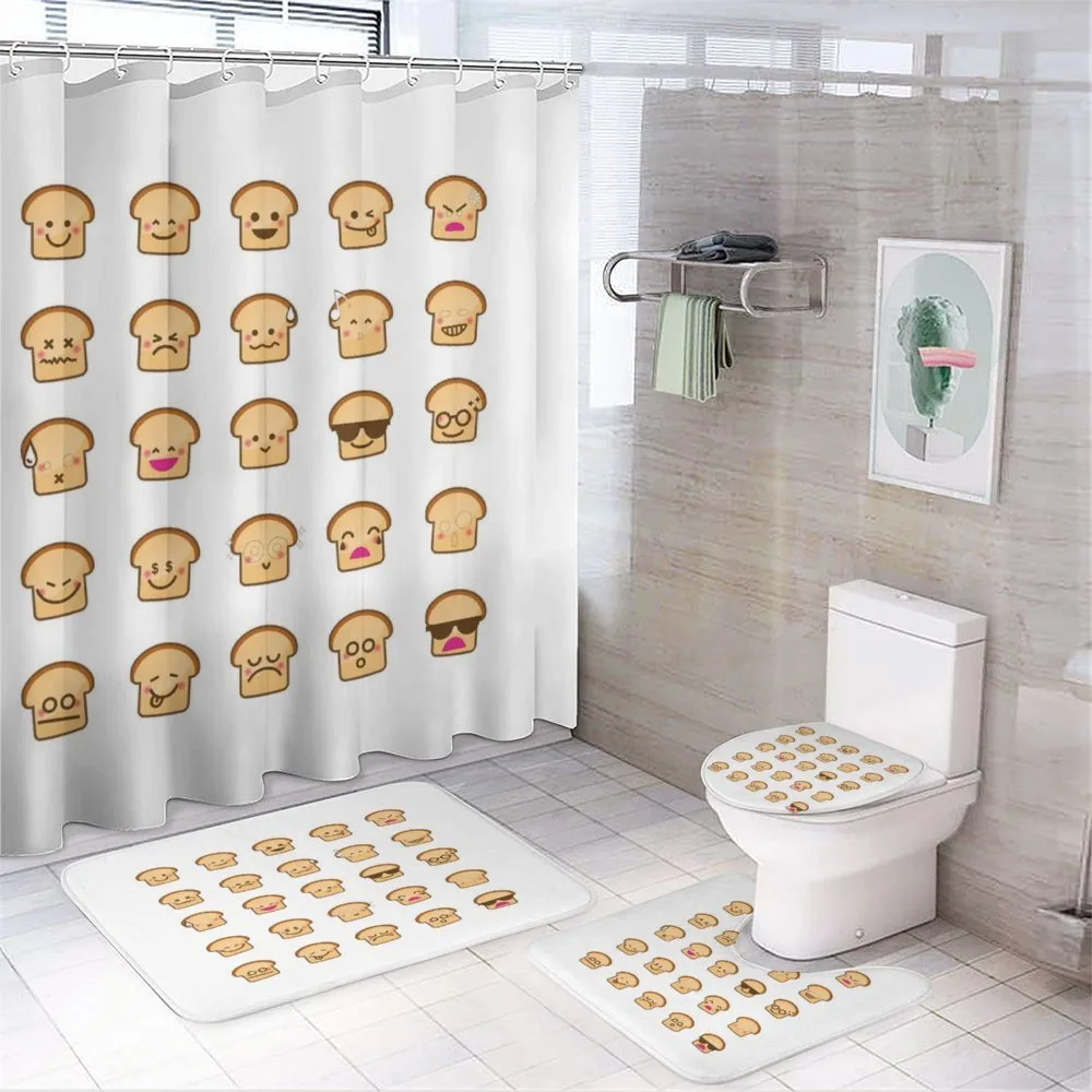 Different Emotions Bread 4-Piece Bathroom Set product video