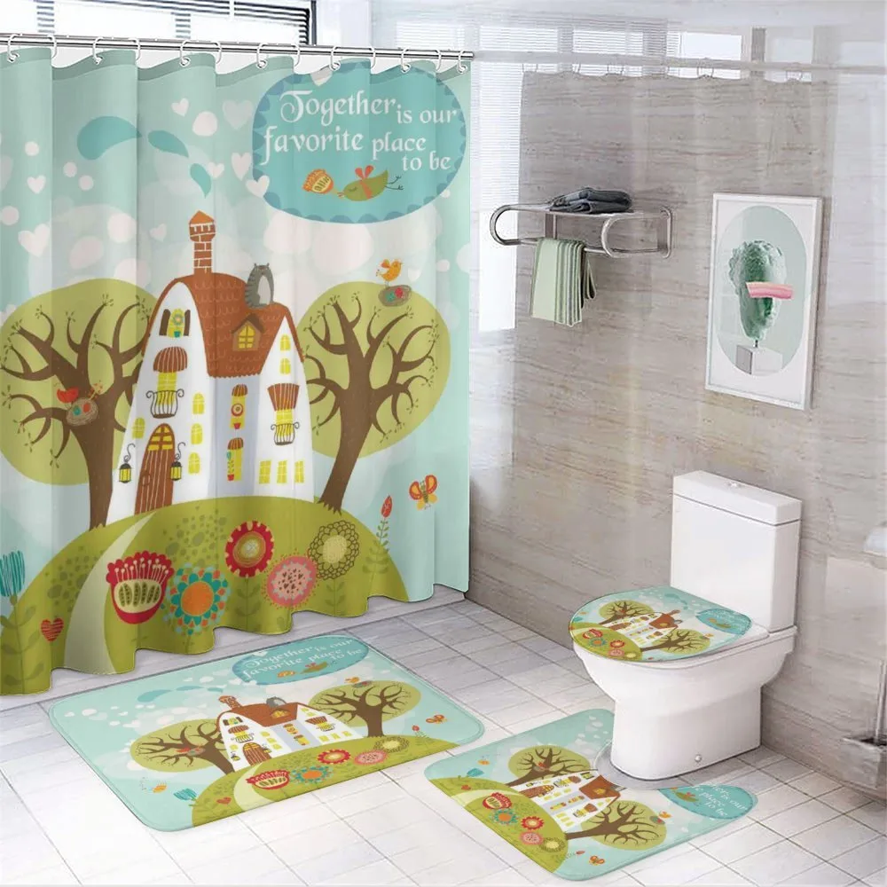 Fairytale Cartoon with Words — 4-Piece Bathroom Set preview