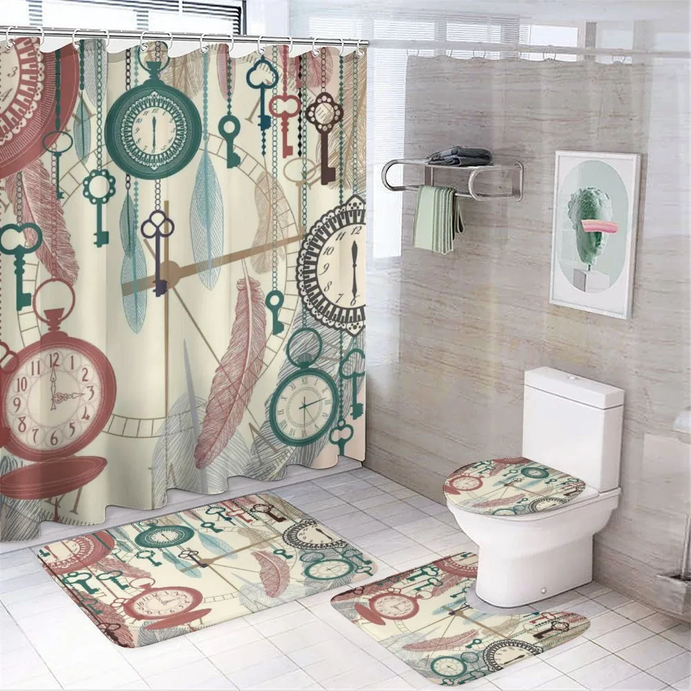 Feather and Old Key — 4-Piece Bathroom Set preview