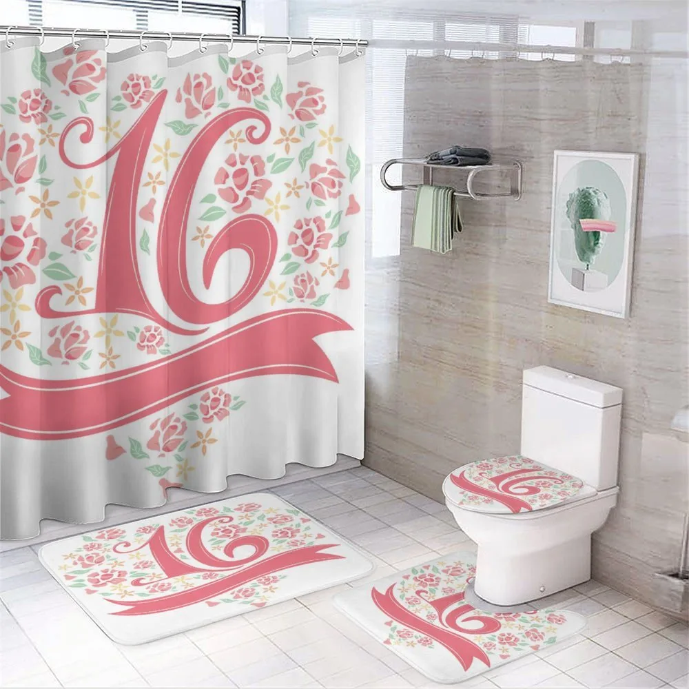 Floral 16 — 4-Piece Bathroom Set preview