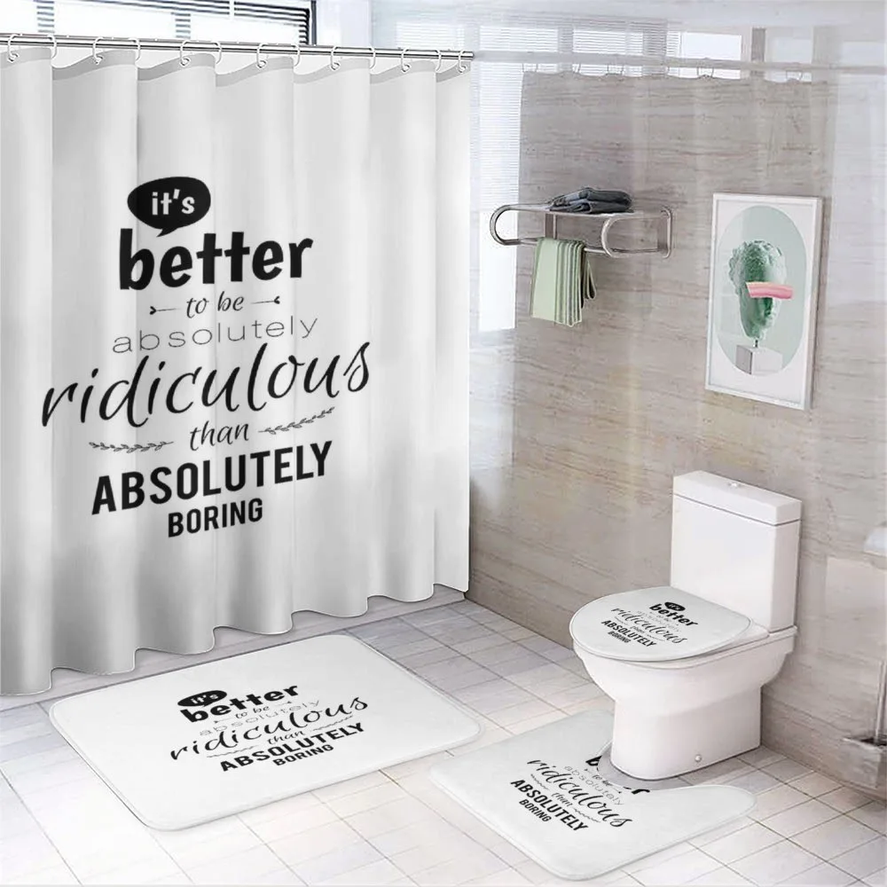 Lettering Pattern — 4-Piece Bathroom Set preview