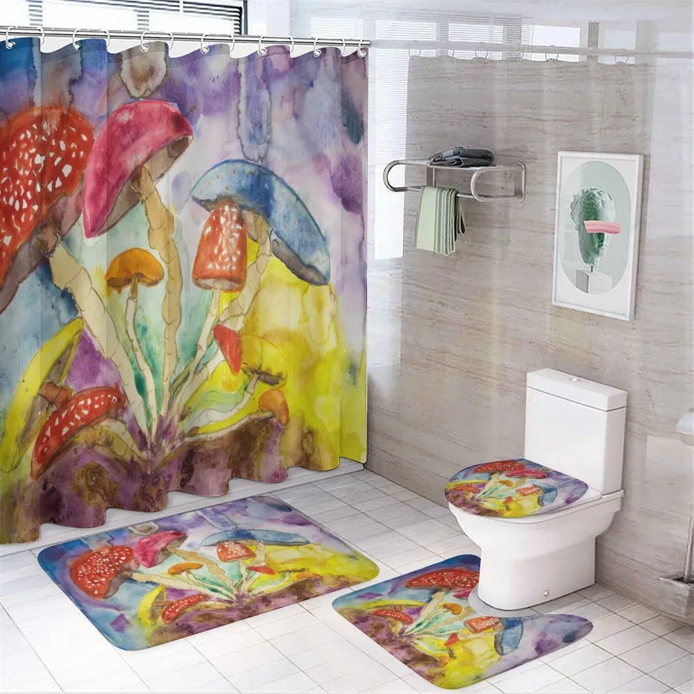 Watercolor Forest — 4-Piece Bathroom Set preview