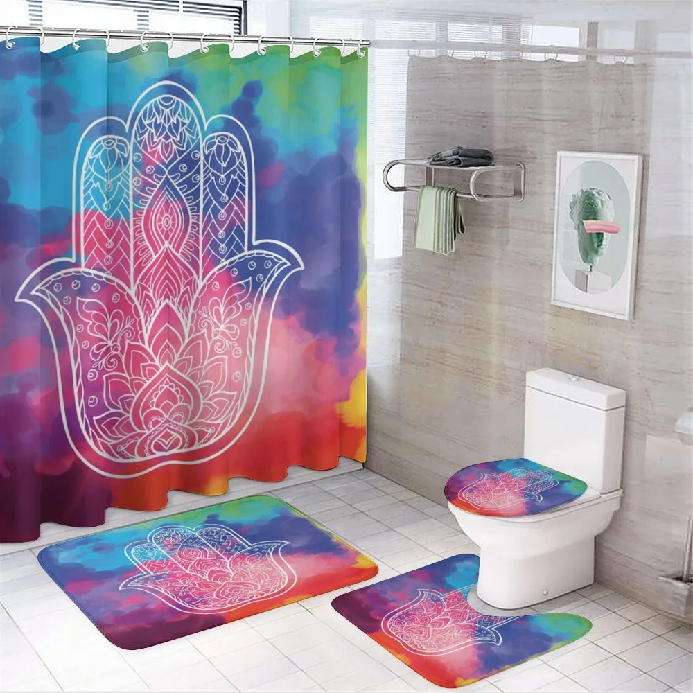 Watercolor Gentle Swirls — 4-Piece Bathroom Set preview