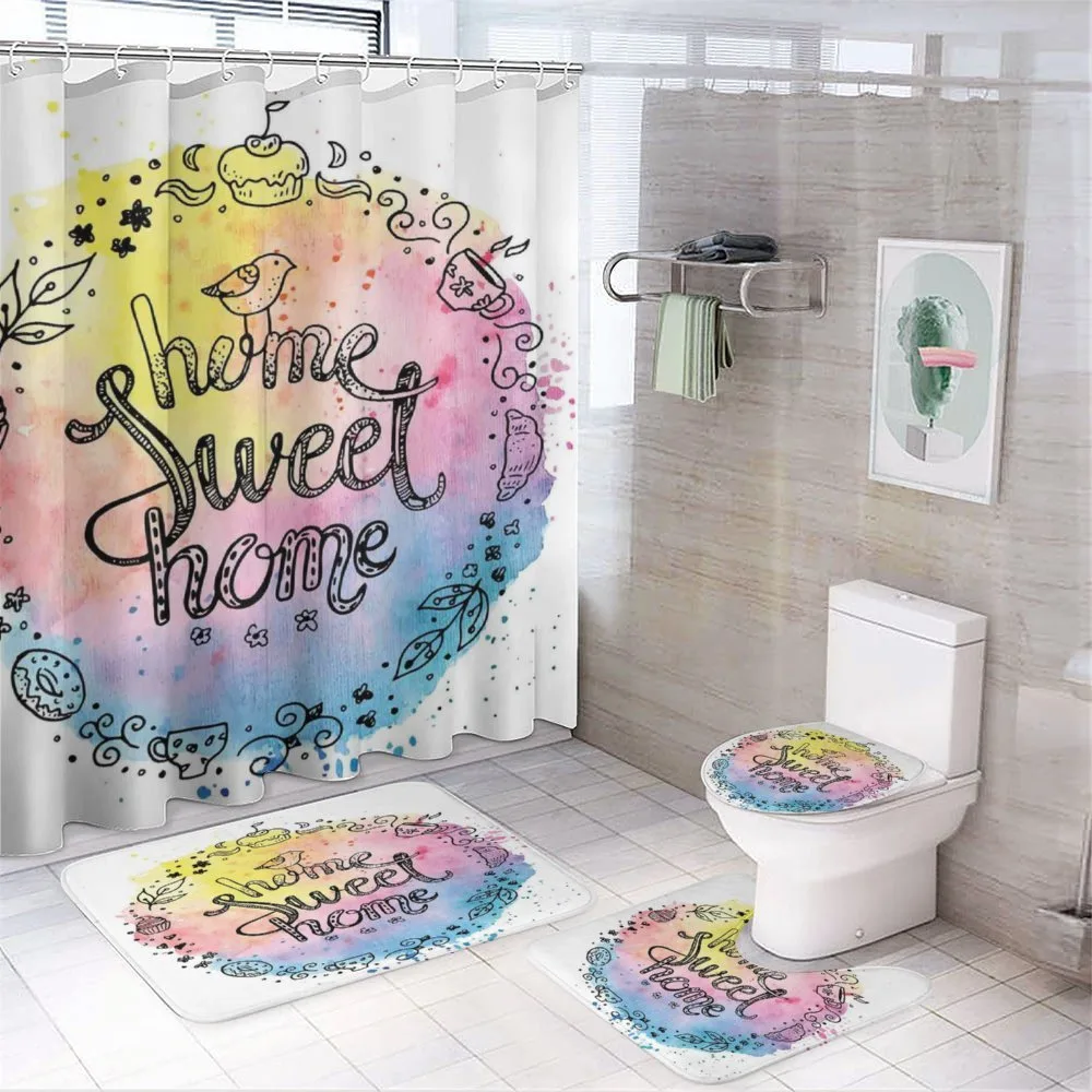 Words in a Circle — 4-Piece Bathroom Set preview