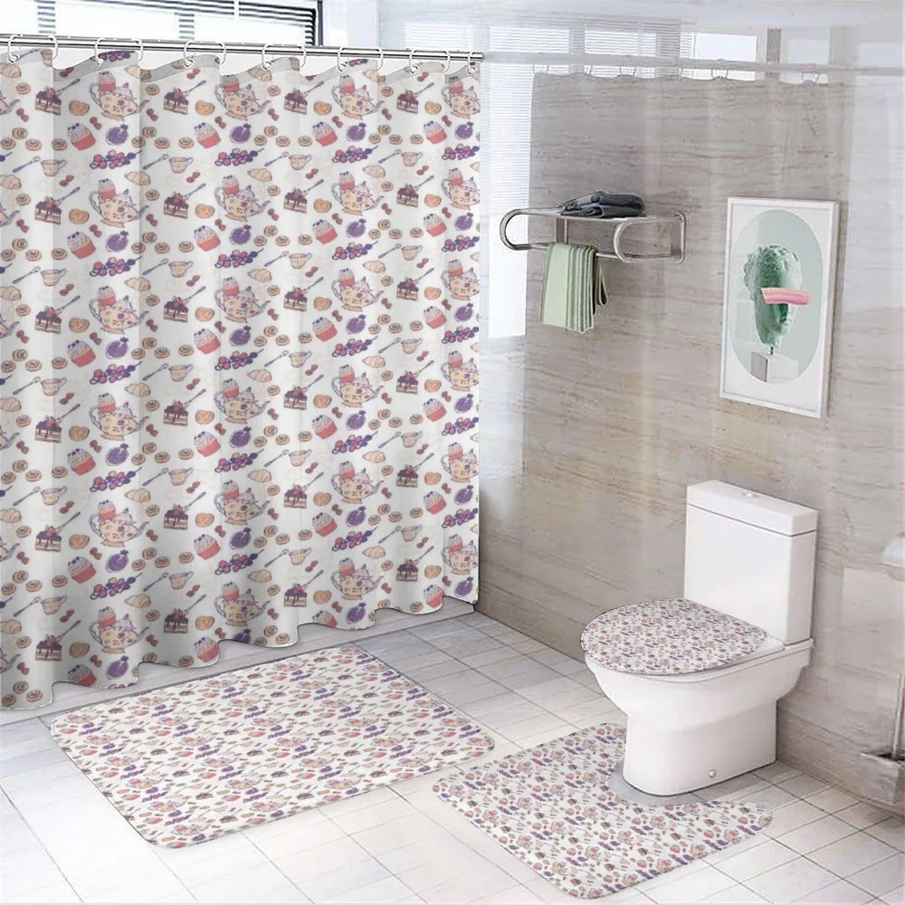 Cinnamon Rolls Croissant — 4-Piece Bathroom Set preview