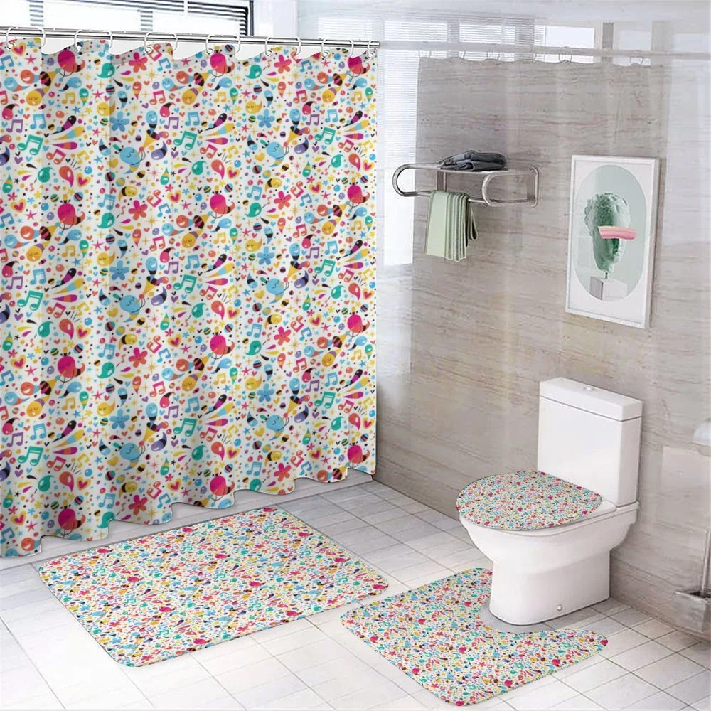 Happiness Flowers Stars — 4-Piece Bathroom Set preview
