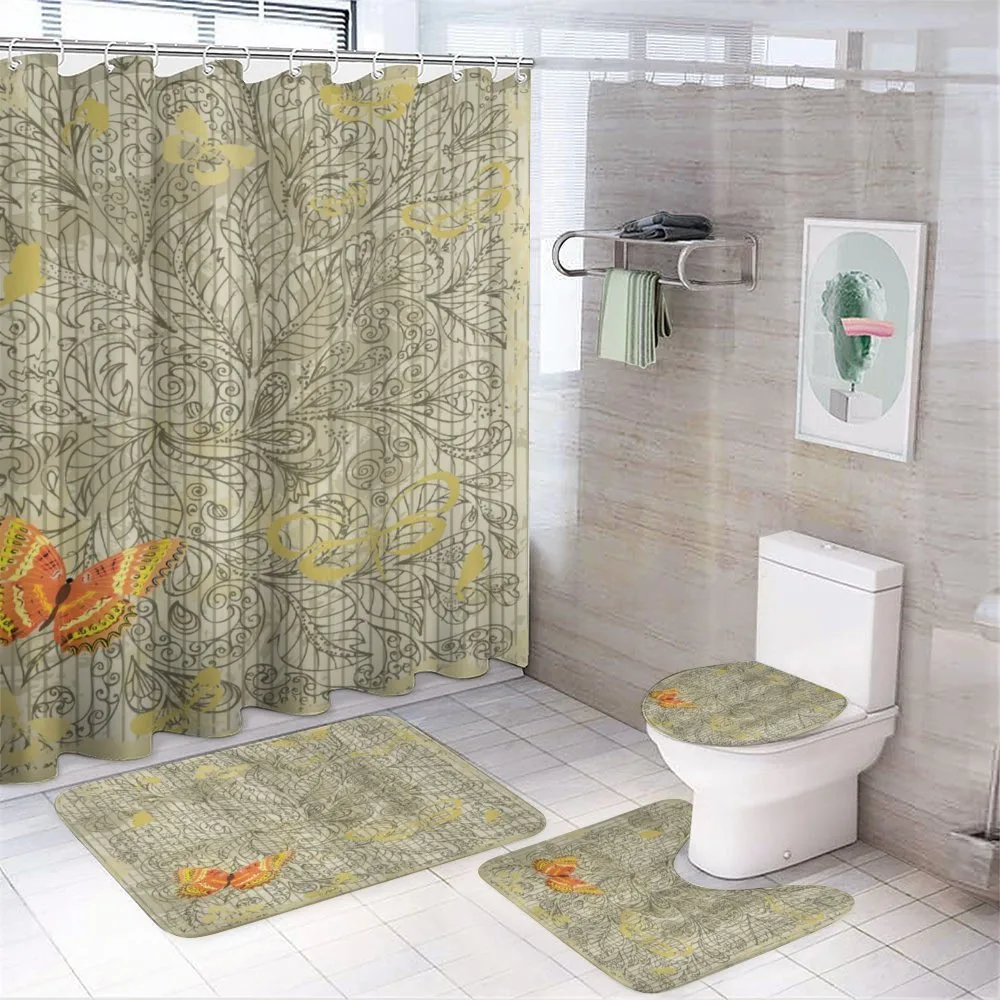 Botanical Leafy Butterfly — 4-Piece Bathroom Set preview