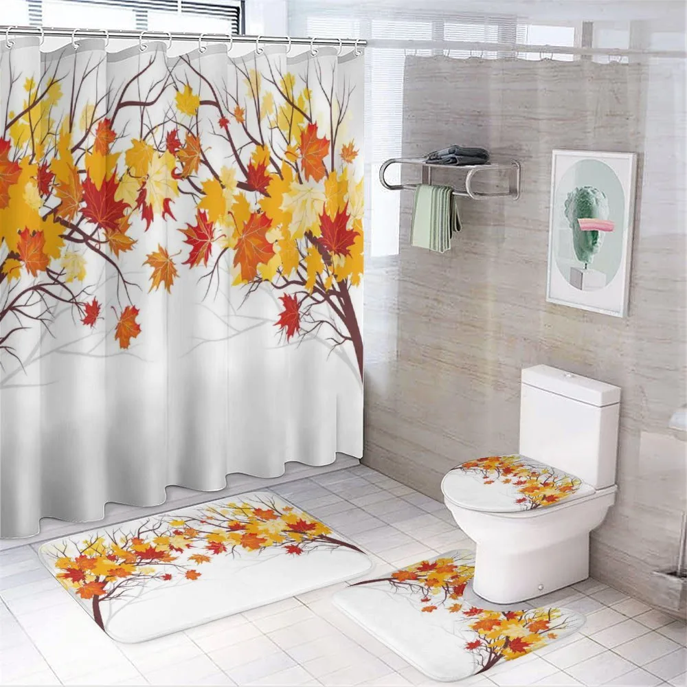 Cartoon Maple Autumn Tree — 4-Piece Bathroom Set preview