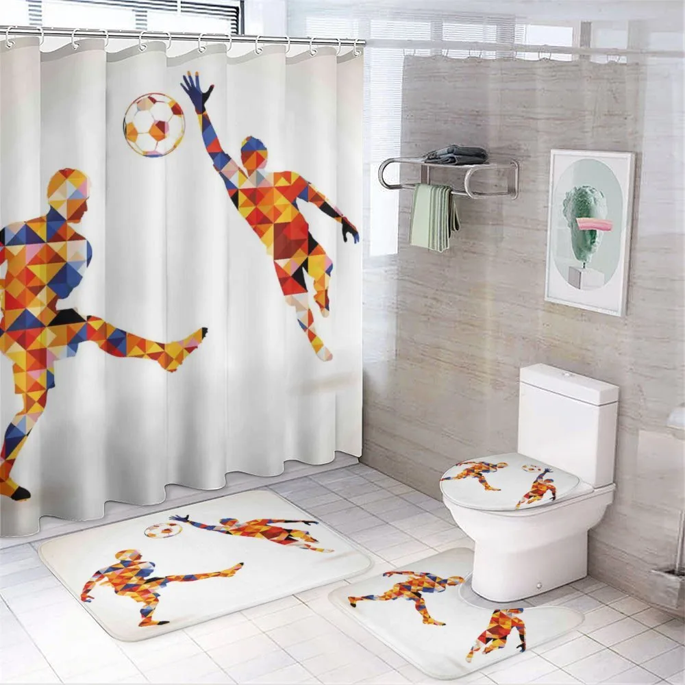 Colorful Footballers — 4-Piece Bathroom Set preview