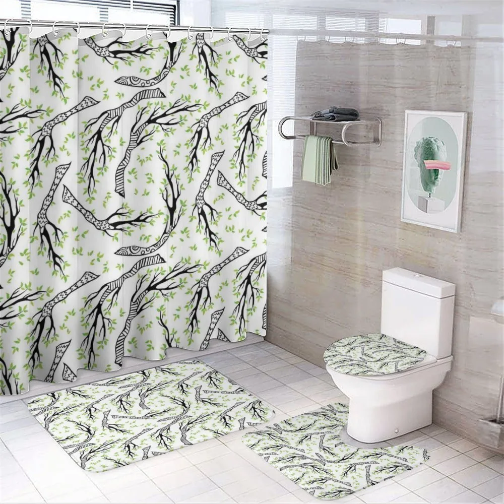 Floral Minimalist Branch — 4-Piece Bathroom Set preview