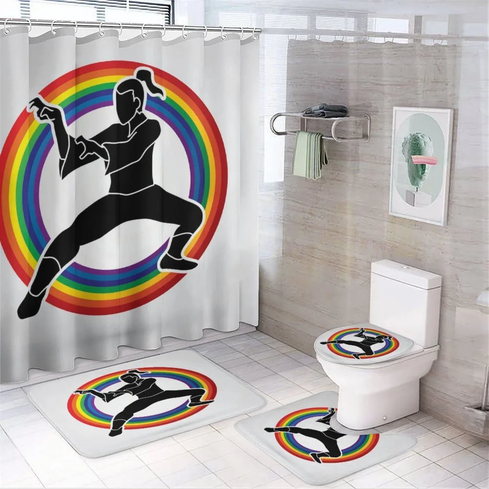 Karate on Rainbow Circle — 4-Piece Bathroom Set preview