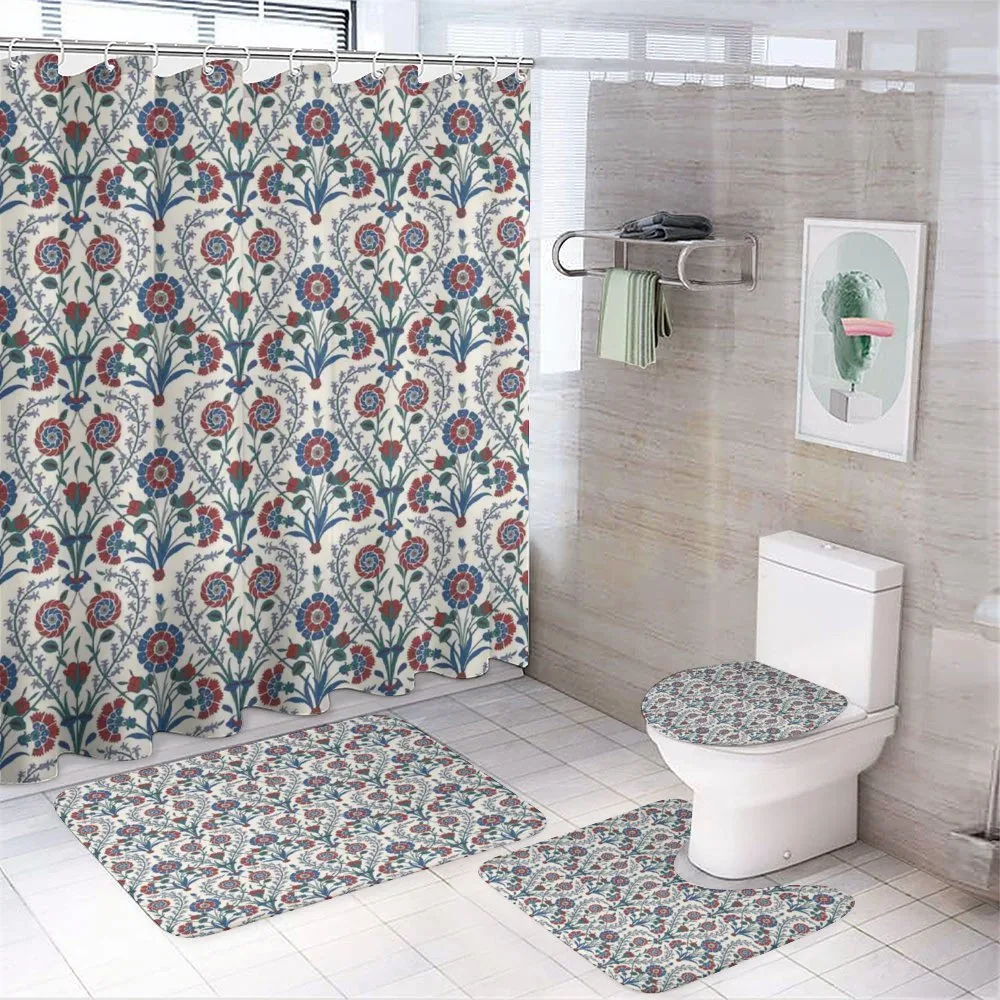 Old Floral Leaf Ornament — 4-Piece Bathroom Set preview