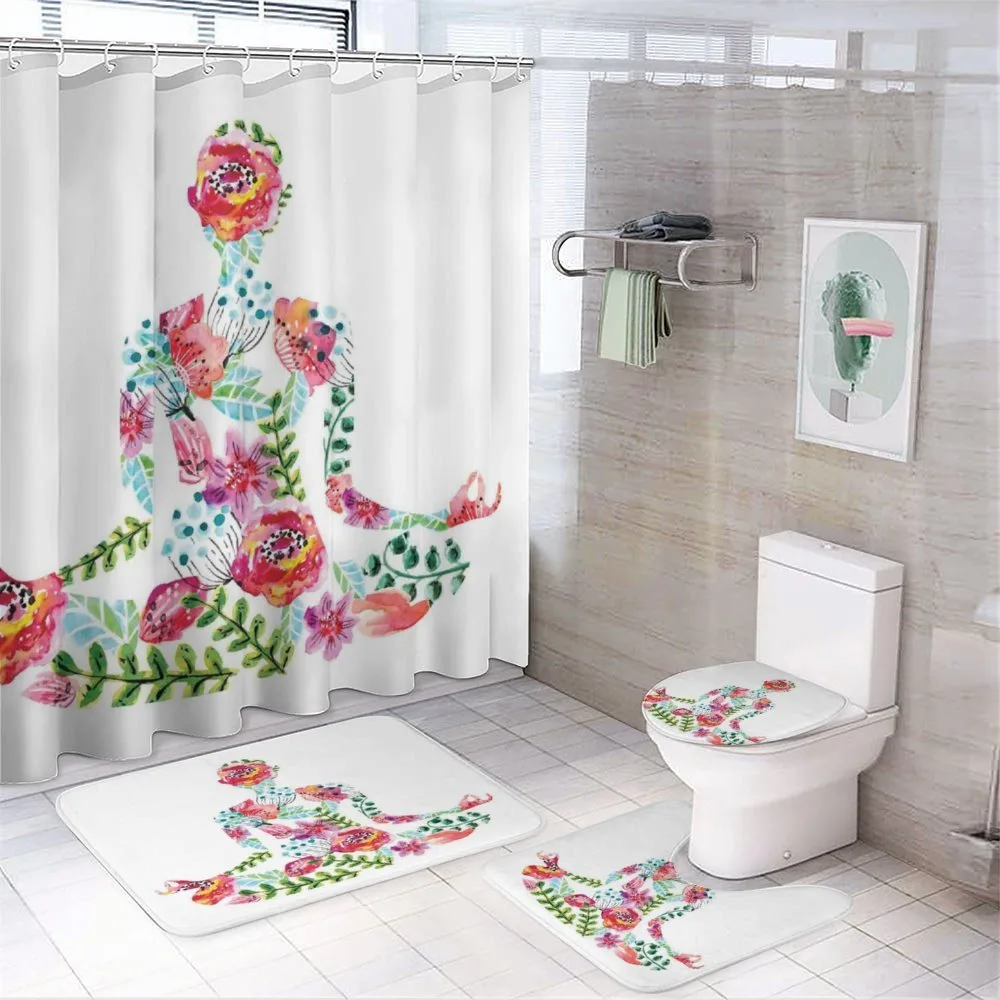 Silhouette with Flowers — 4-Piece Bathroom Set preview
