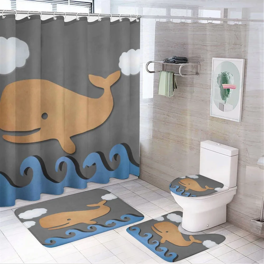 Wooden Paper Base Whale — 4-Piece Bathroom Set preview