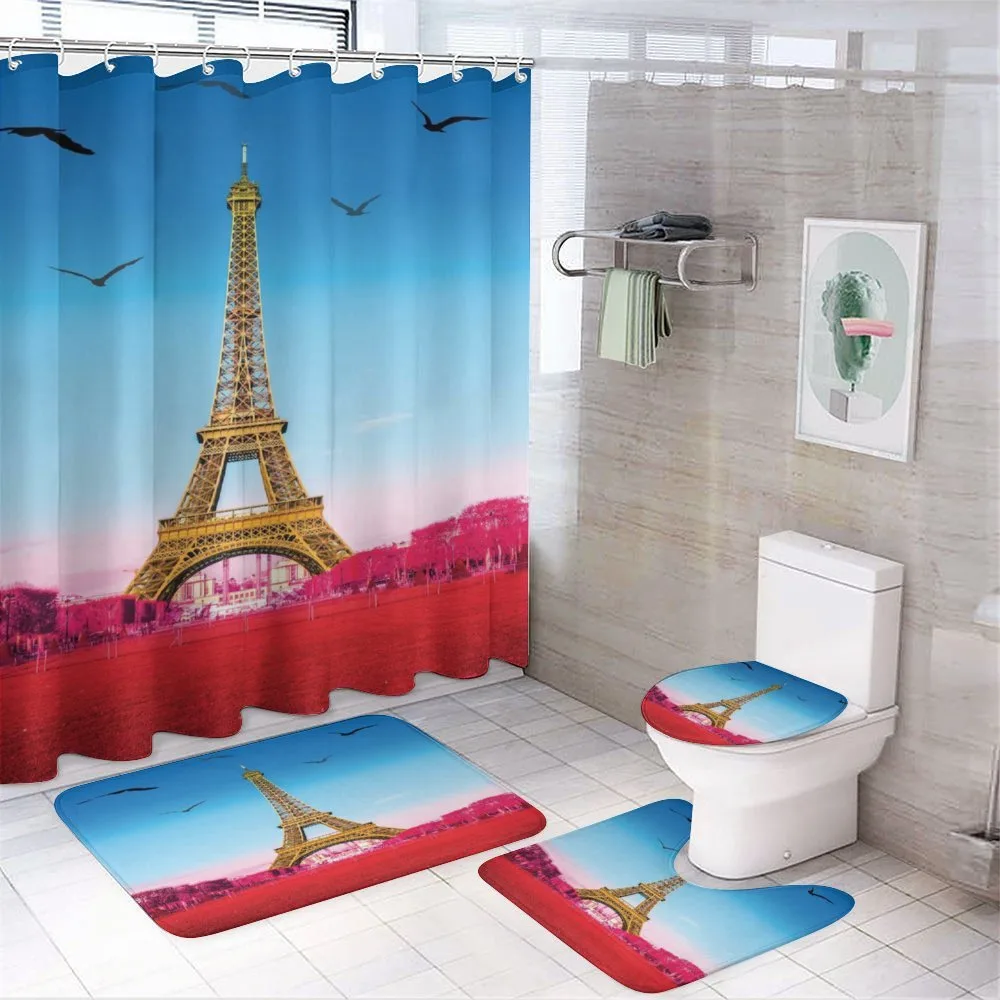 Abstract Grass Eiffel Tower — 4-Piece Bathroom Set preview