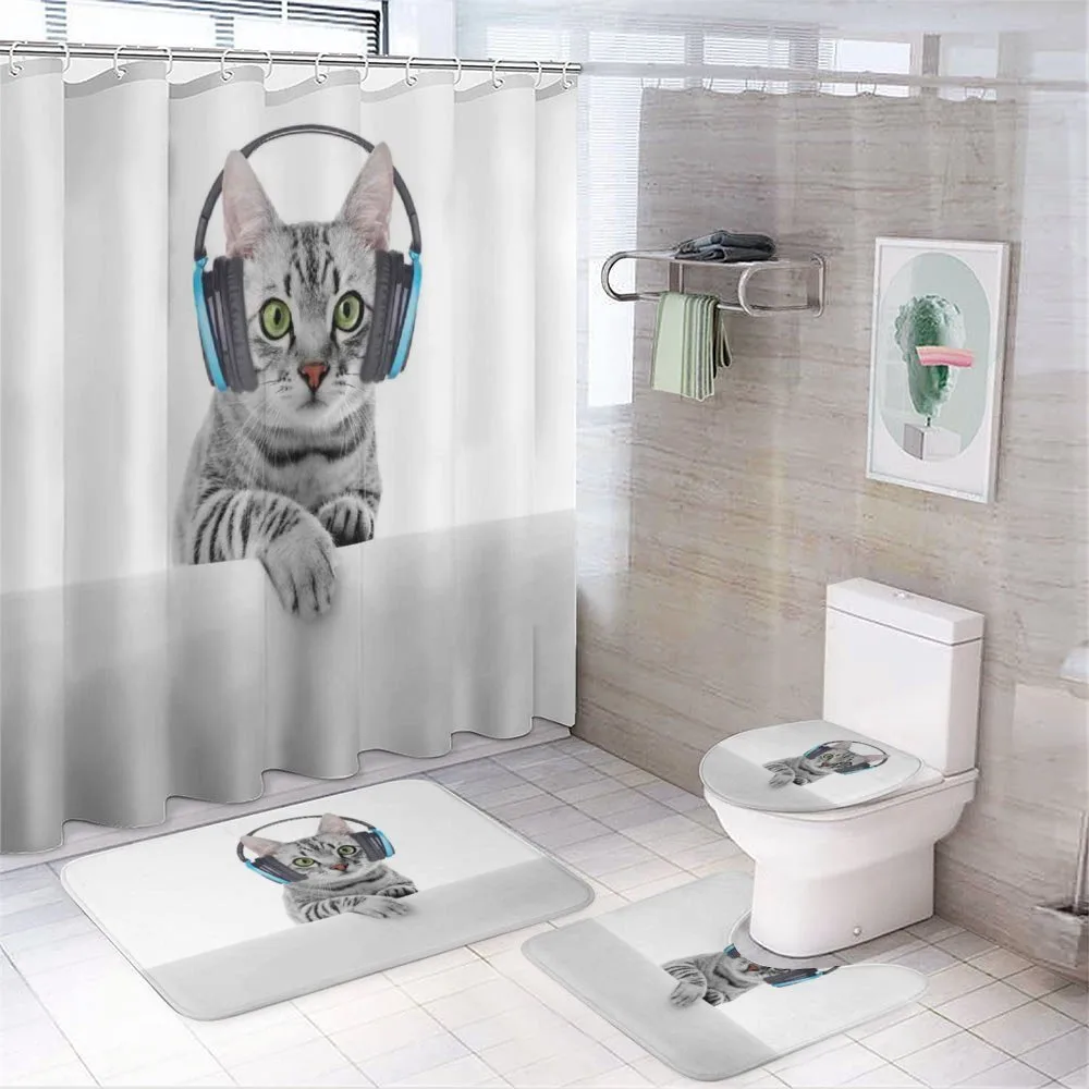 Animal Listening to Music — 4-Piece Bathroom Set preview