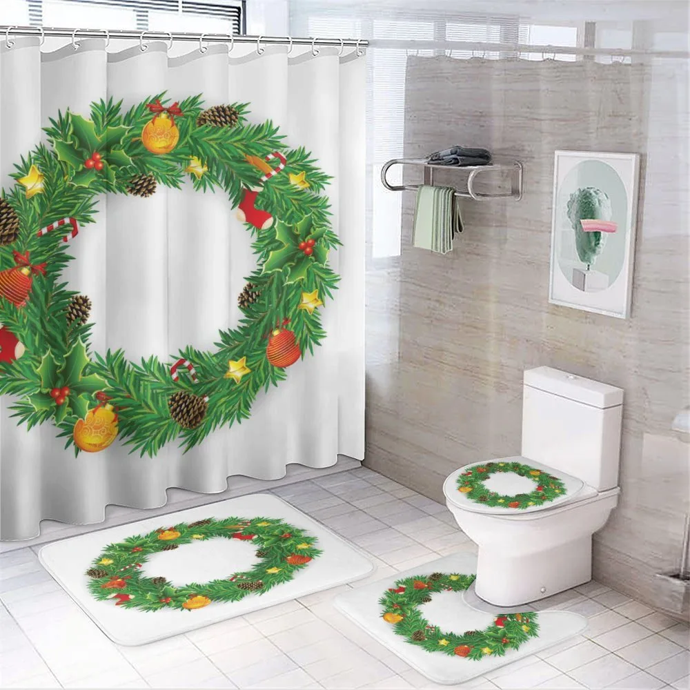 Evergreen Wreath Art — 4-Piece Bathroom Set preview