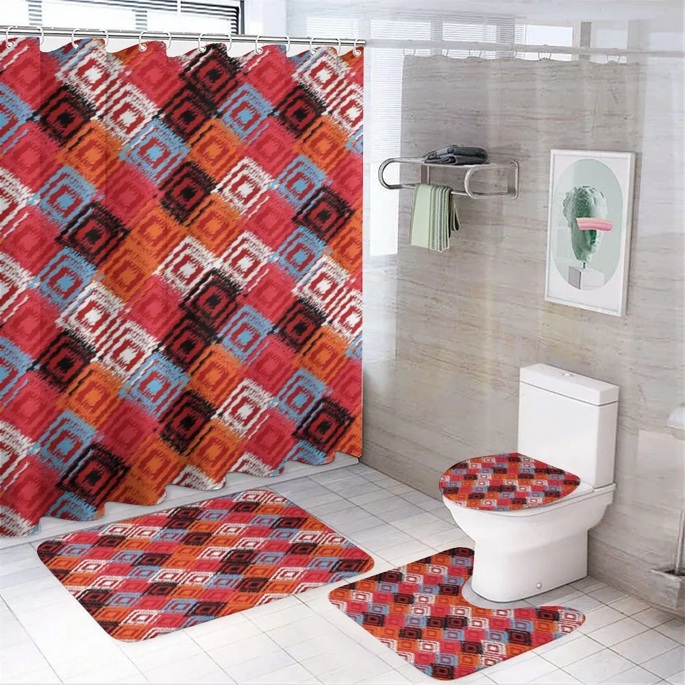 Grunge Ikat Patterns — 4-Piece Bathroom Set preview